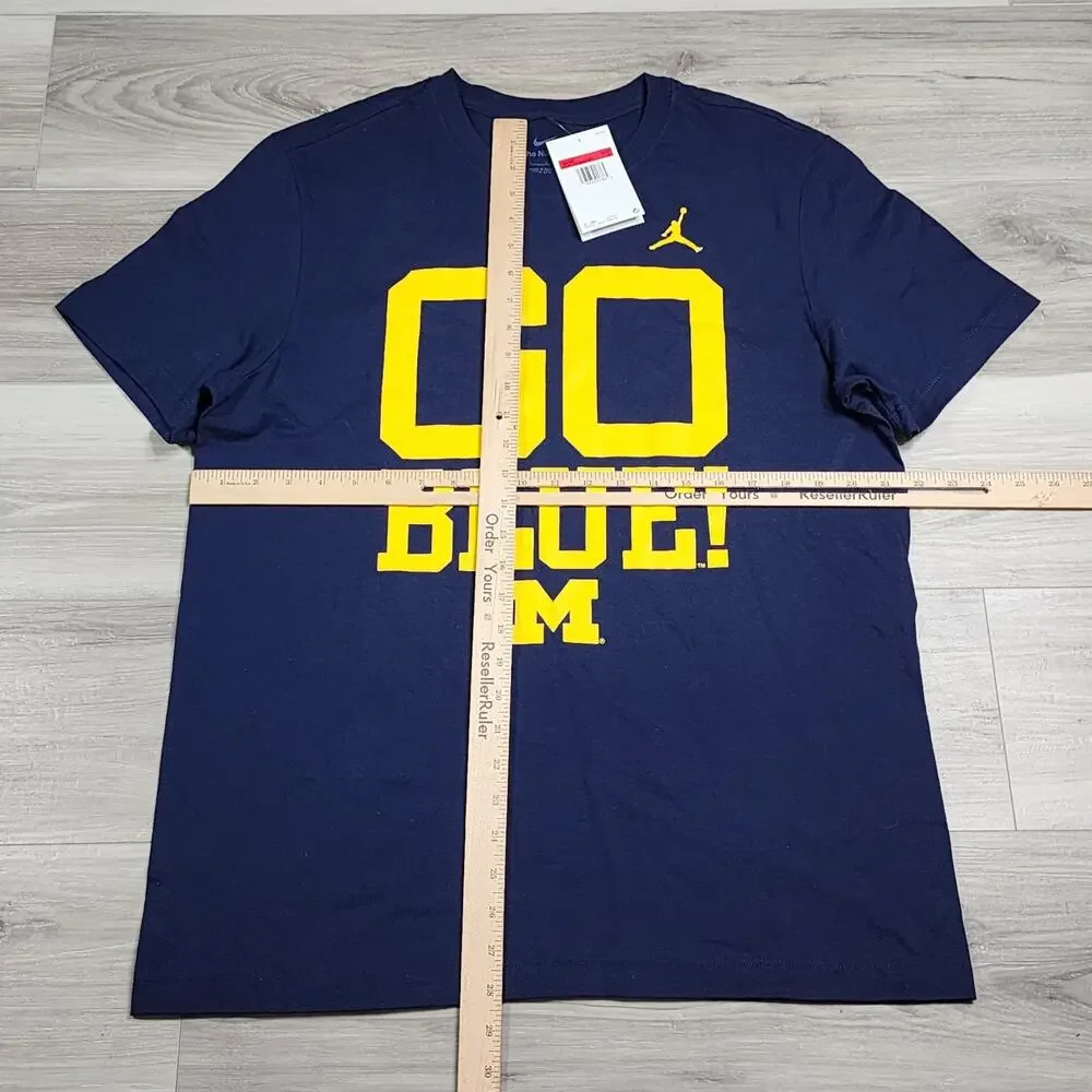 Michigan Wolverines T-Shirt Men's Large Navy Jordan Short Sleeve New